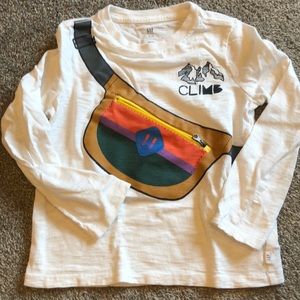 GAP Kids long sleeve t shirt with functional zipper pocket